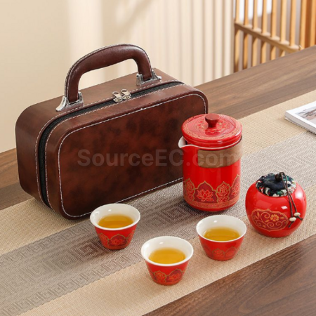 客製化便攜旅行陶瓷茶具套裝禮品