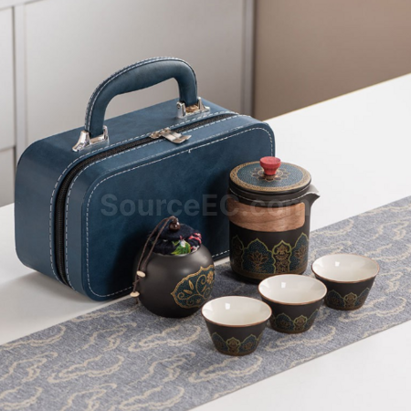 客製化便攜旅行陶瓷茶具套裝禮品