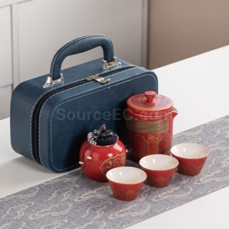 客製化便攜旅行陶瓷茶具套裝禮品