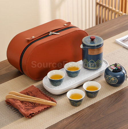 客製化便攜旅行陶瓷茶具套裝禮品