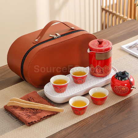 客製化便攜旅行陶瓷茶具套裝禮品