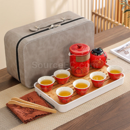 客製化便攜旅行陶瓷茶具套裝禮品