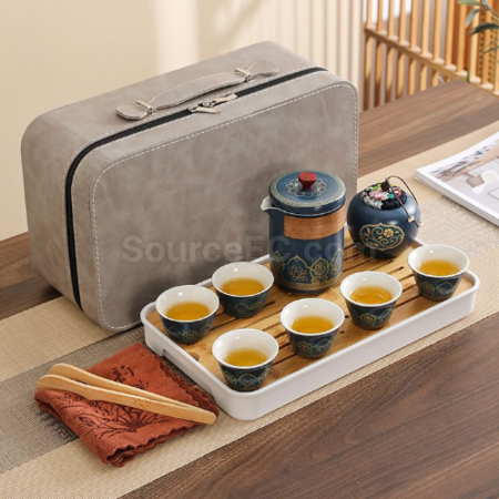 客製化便攜旅行陶瓷茶具套裝禮品