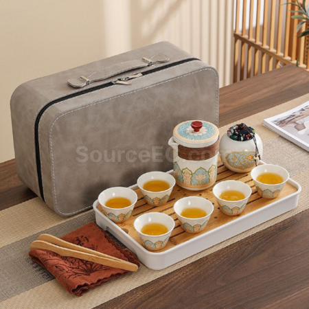 客製化便攜旅行陶瓷茶具套裝禮品