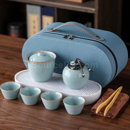 客製化汝窯旅行茶具套裝禮品