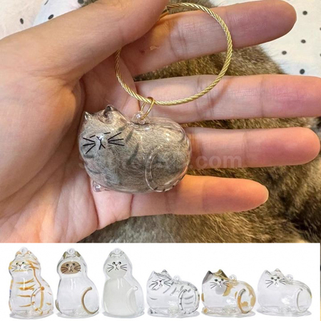 可愛小貓透明毛髮收納盒