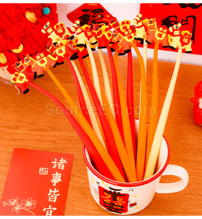 客製化新年小馬搖搖樂中性筆禮品