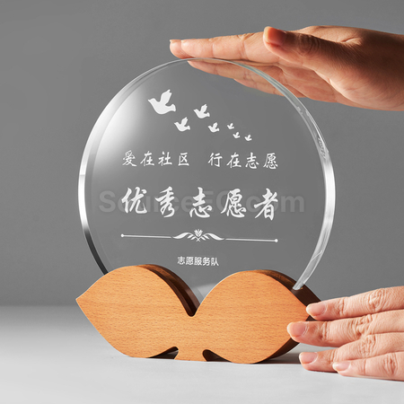 客製化木質水晶座禮品