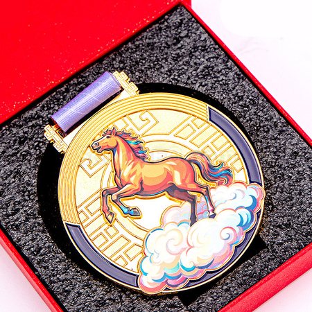 客製化一馬當先金屬獎牌禮品