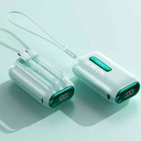 客製化3c認證自帶線快充行動電源禮品