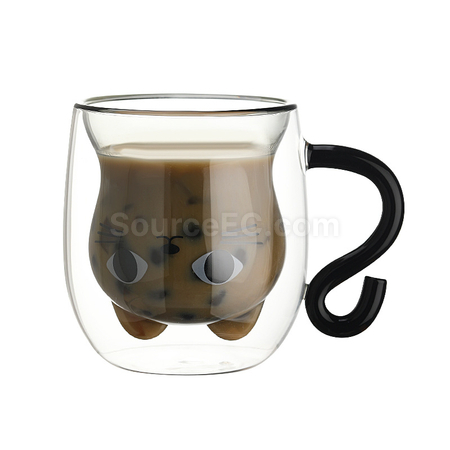 貓咪雙層玻璃杯