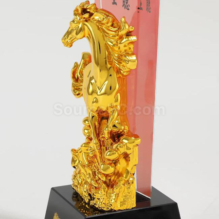 客製化馬年水晶獎座禮品