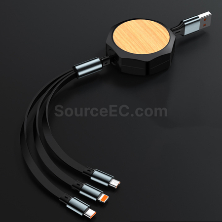 客製化伸縮竹木充電線禮品