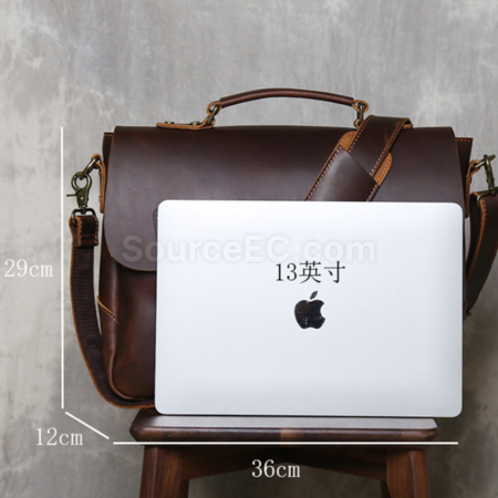 客製化復古真皮公事電腦包禮品