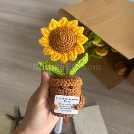客製化針織花朵植物盆栽禮品