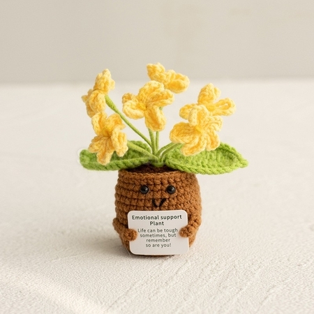 客製化針織花朵植物盆栽禮品