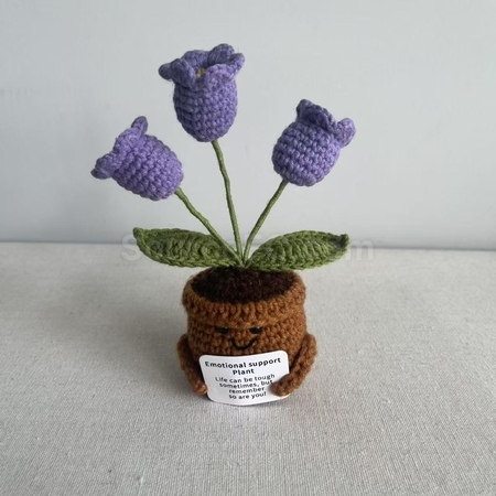 客製化針織花朵植物盆栽禮品