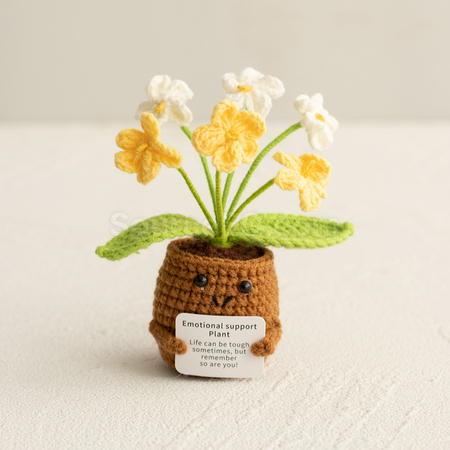 客製化針織花朵植物盆栽禮品