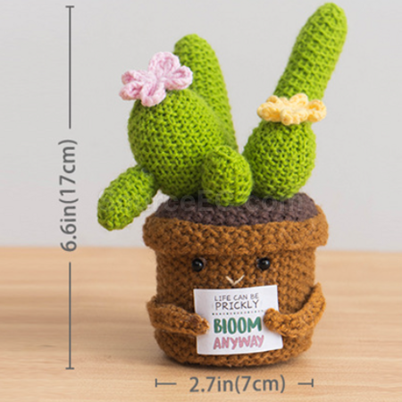 客製化針織花朵植物盆栽禮品