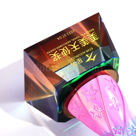 客製化炫彩水晶獎座禮品