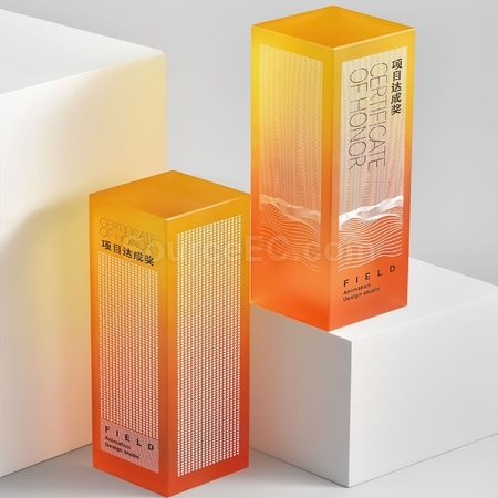 客製化漸變水晶立柱獎盃禮品
