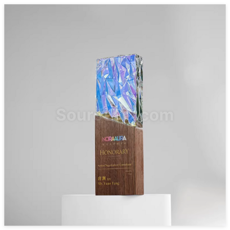 客製化幻彩水晶獎座禮品