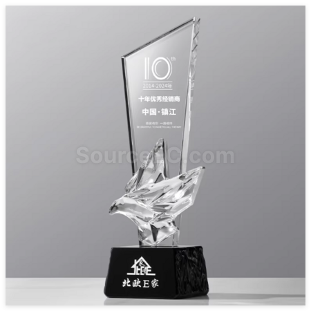 客製化炫彩飛鴿水晶獎座禮品