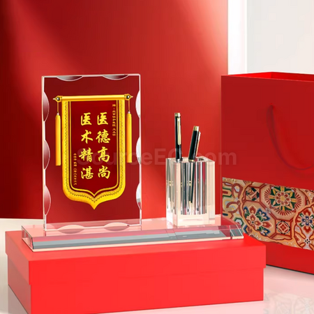 客製化水晶錦旗桌面擺件禮品