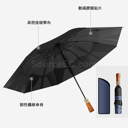 客製化商務快速收納折疊雨傘禮品