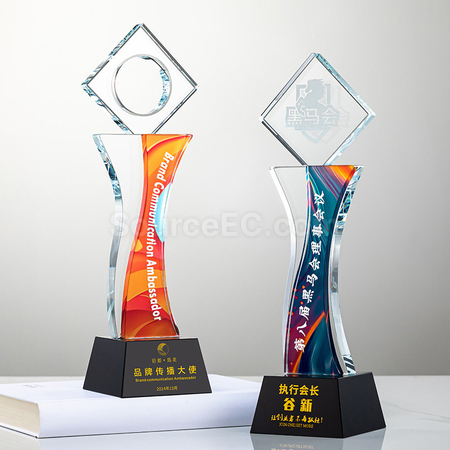 客製化五角星水晶獎座禮品