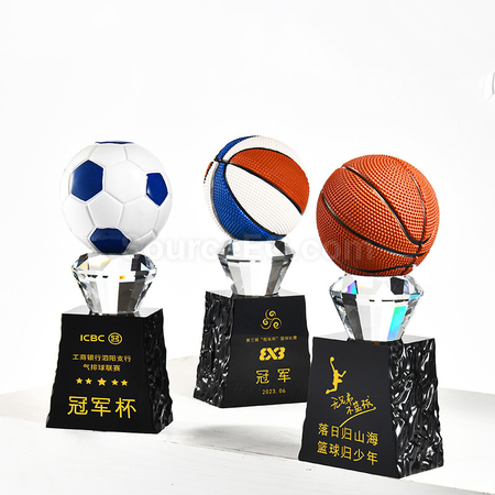 客製化球類水晶獎座禮品