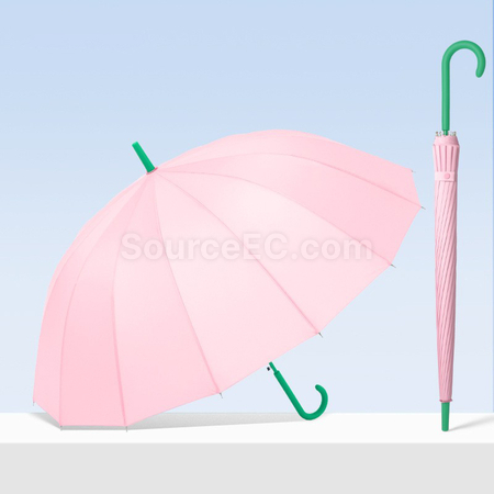 客製化多巴胺撞色直杆長柄雨傘禮品