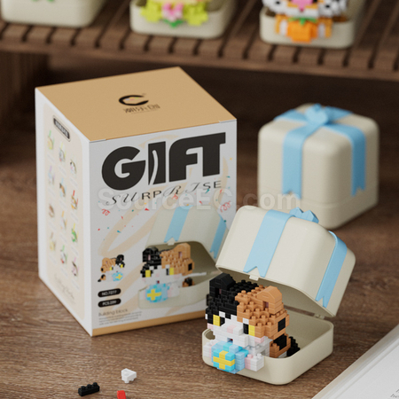 客製化熊猫小狗動物積木玩具禮盒禮品