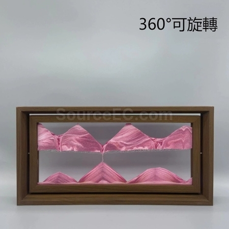 客製化實木旋轉流沙畫解壓擺飾禮品