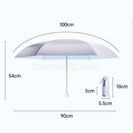 客製化迷你鈦銀晴雨兩用傘禮品