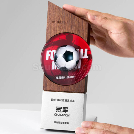 客製化實木水晶獎座禮品