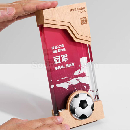客製化實木水晶獎座禮品