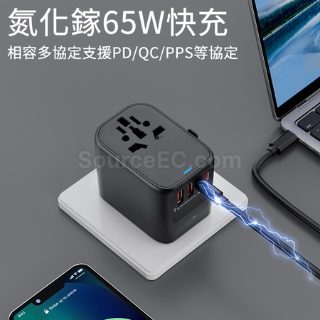 客製化45W/65W氮化鎵轉換插頭禮品