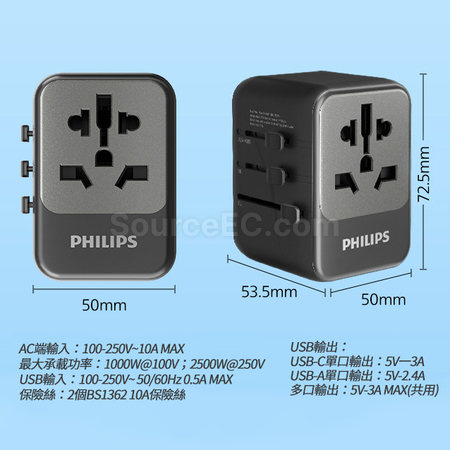 客製化Philips旅行轉換插座禮品
