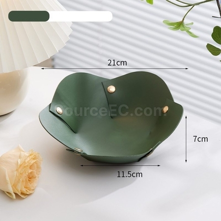 客製化花朵形狀PU皮革摺疊收納盤禮品