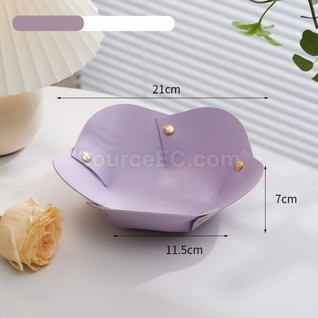 客製化花朵形狀PU皮革摺疊收納盤禮品