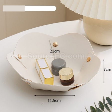 客製化花朵形狀PU皮革摺疊收納盤禮品