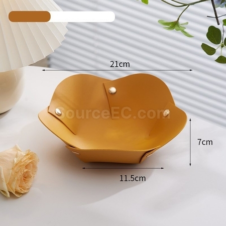 客製化花朵形狀PU皮革摺疊收納盤禮品