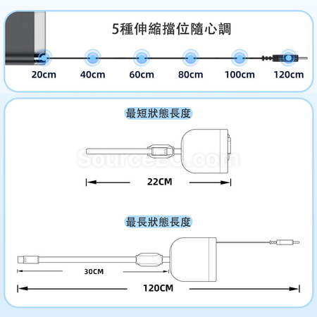 客製化240W雙Type-C伸縮數據線禮品