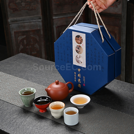 客製化八角盒茶具套裝禮品