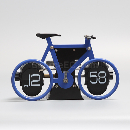 客製化復古歐式自行車造型翻頁鐘禮品