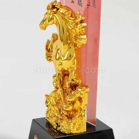 客製化馬年水晶獎座禮品