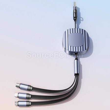 客製化140W二拖三快充伸縮數據線禮品