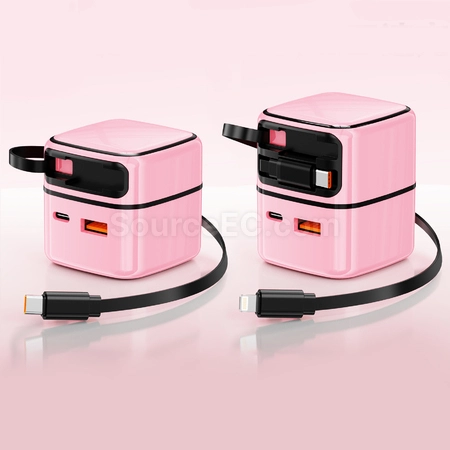 客製化35W氮化鎵抽拉式充電器禮品