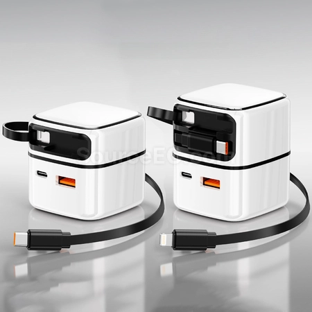 客製化35W氮化鎵抽拉式充電器禮品